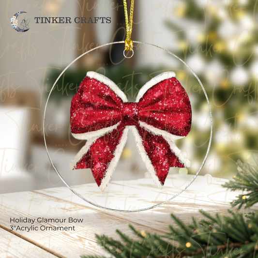 Holiday Glamour Bow Ornament