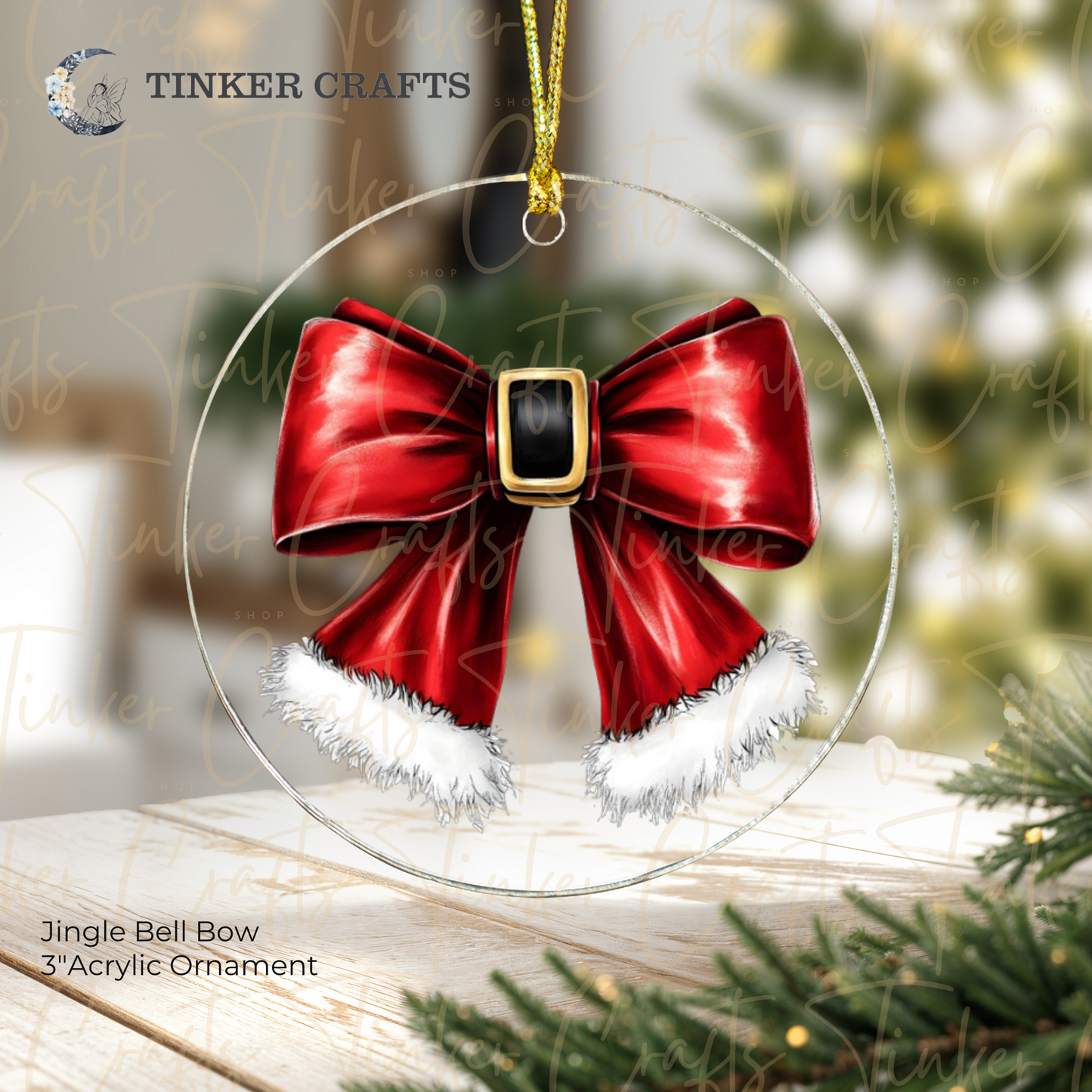 Jingle Bell Bow Ornament