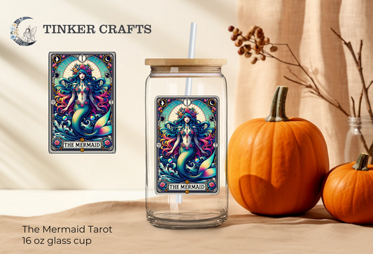 The Mermaid Tarot Glass Cup