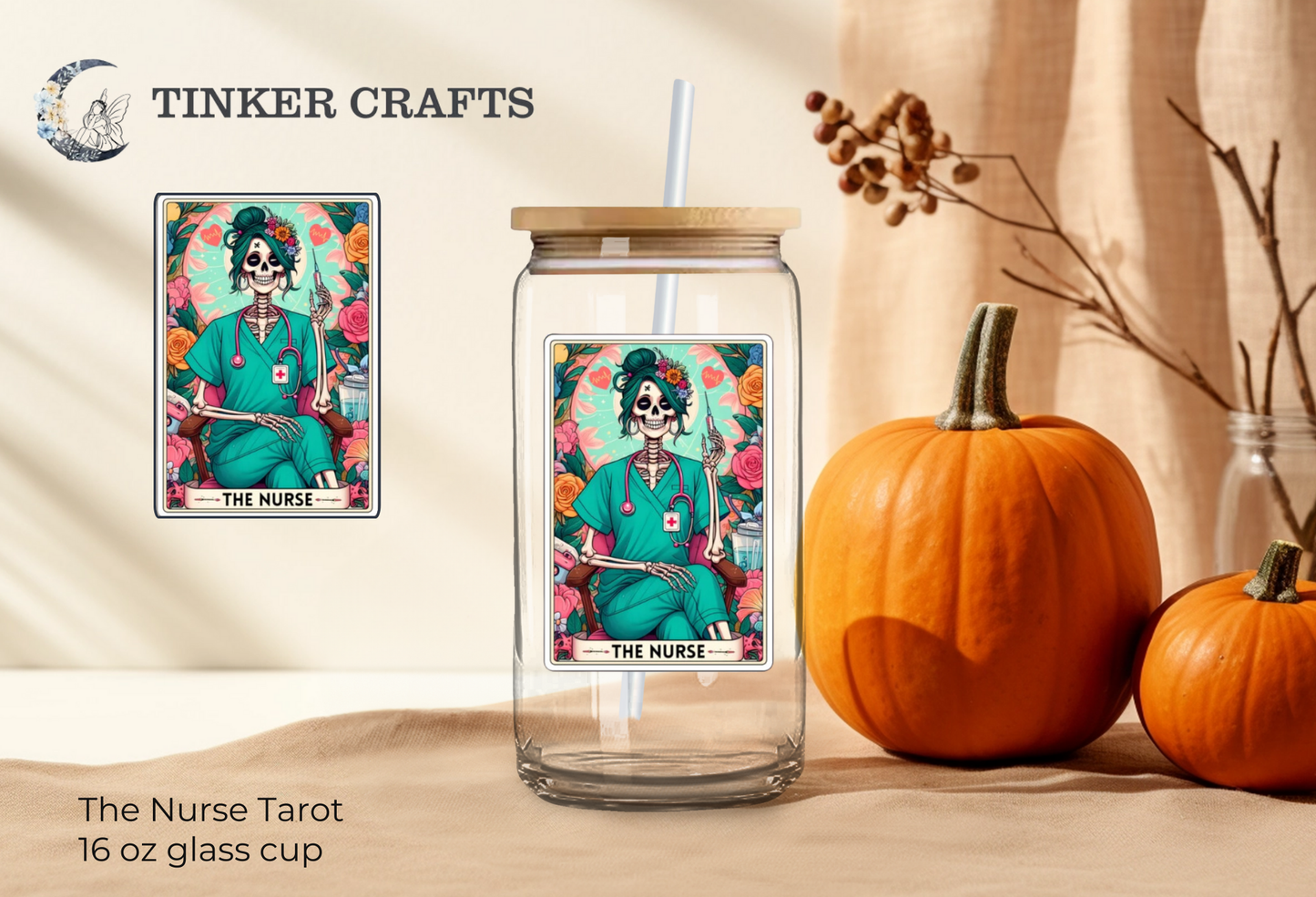 The Nurse Tarot Glass Cup