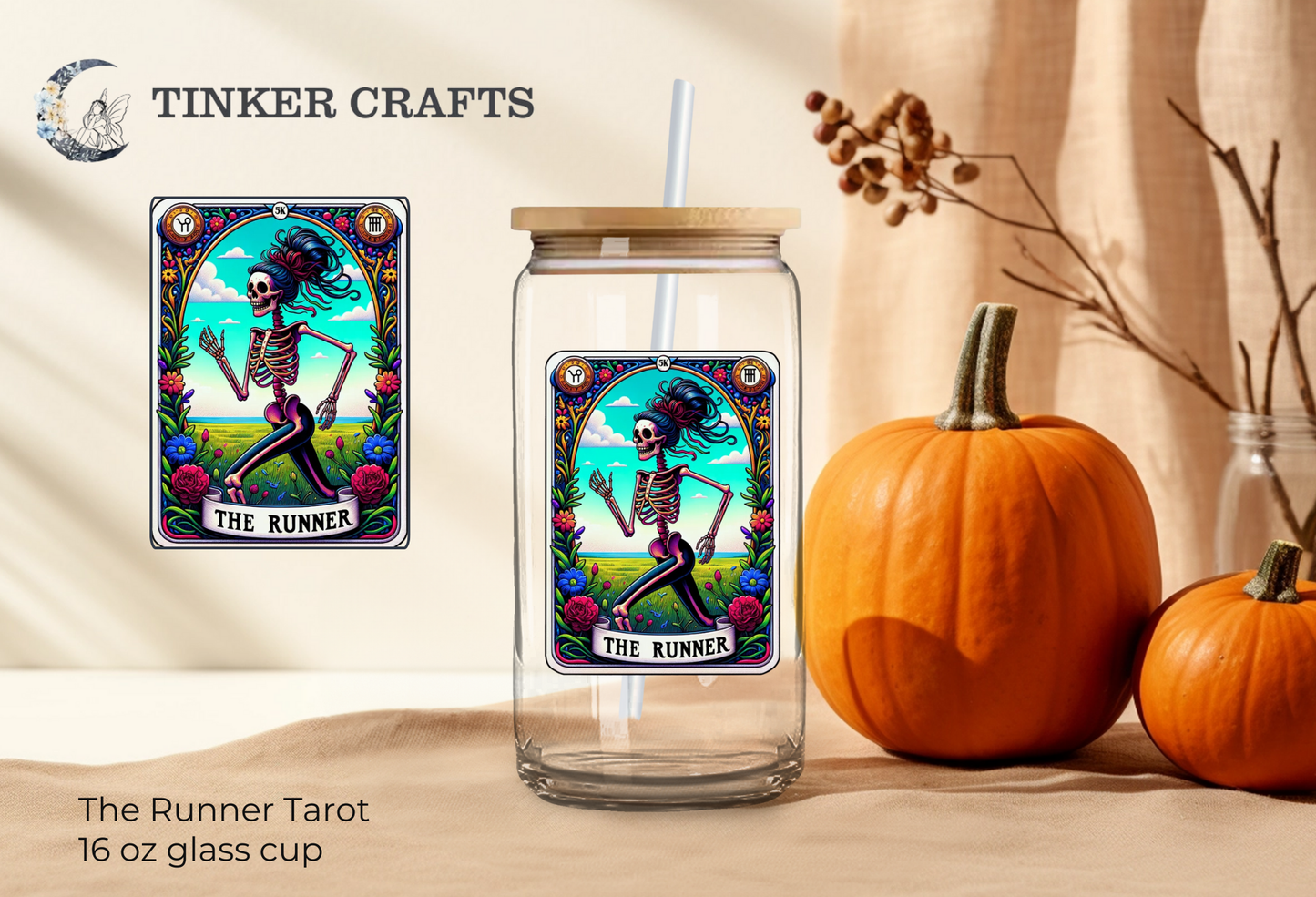 The Runner Tarot Glass Cup