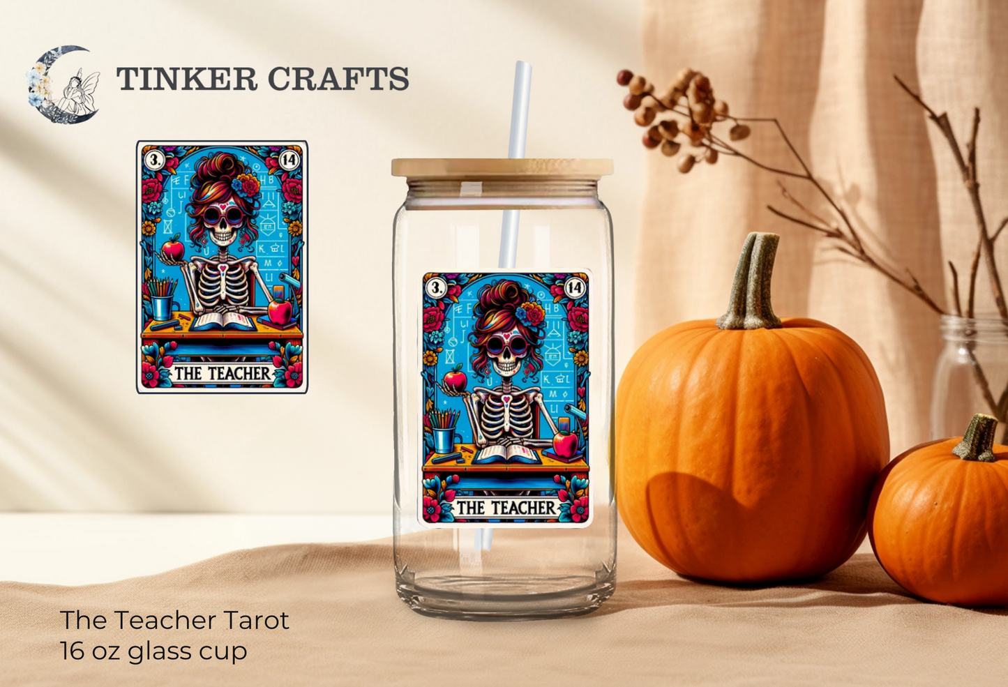 The Teacher Tarot Glass Cup