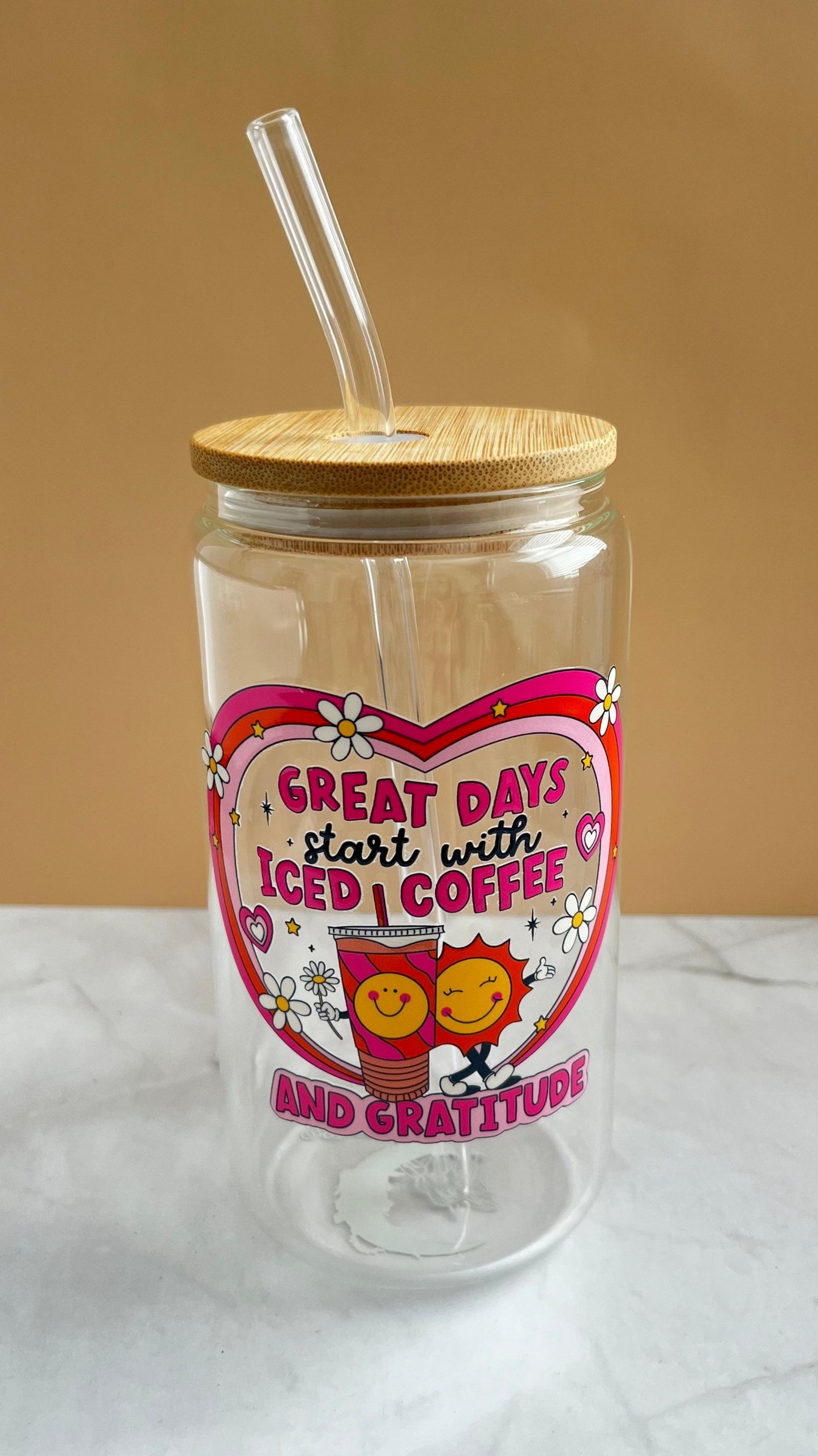 Great Days & Gratitude Glass Cup