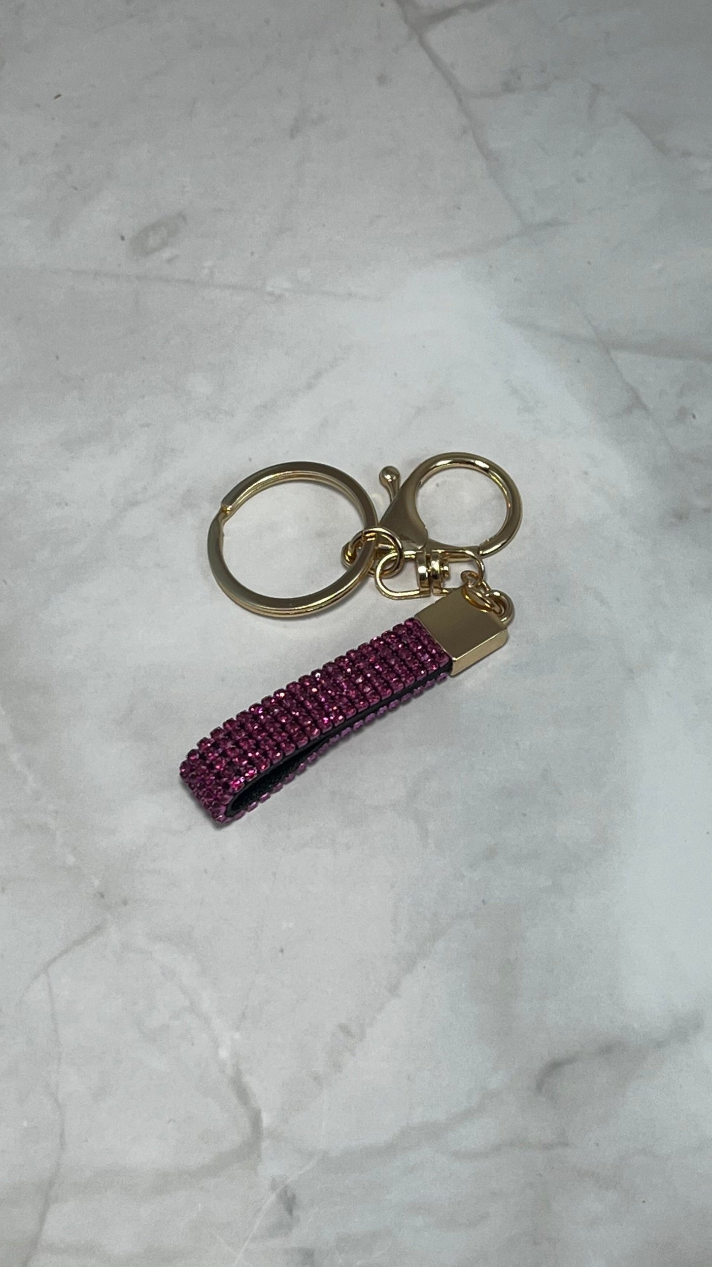 Hot Pink Bling Keychain