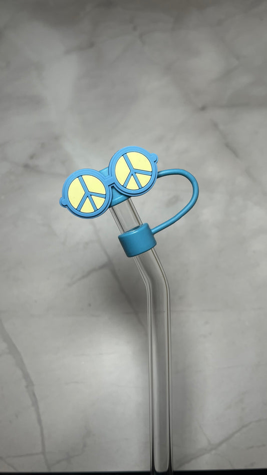 Peace Glasses Straw Topper