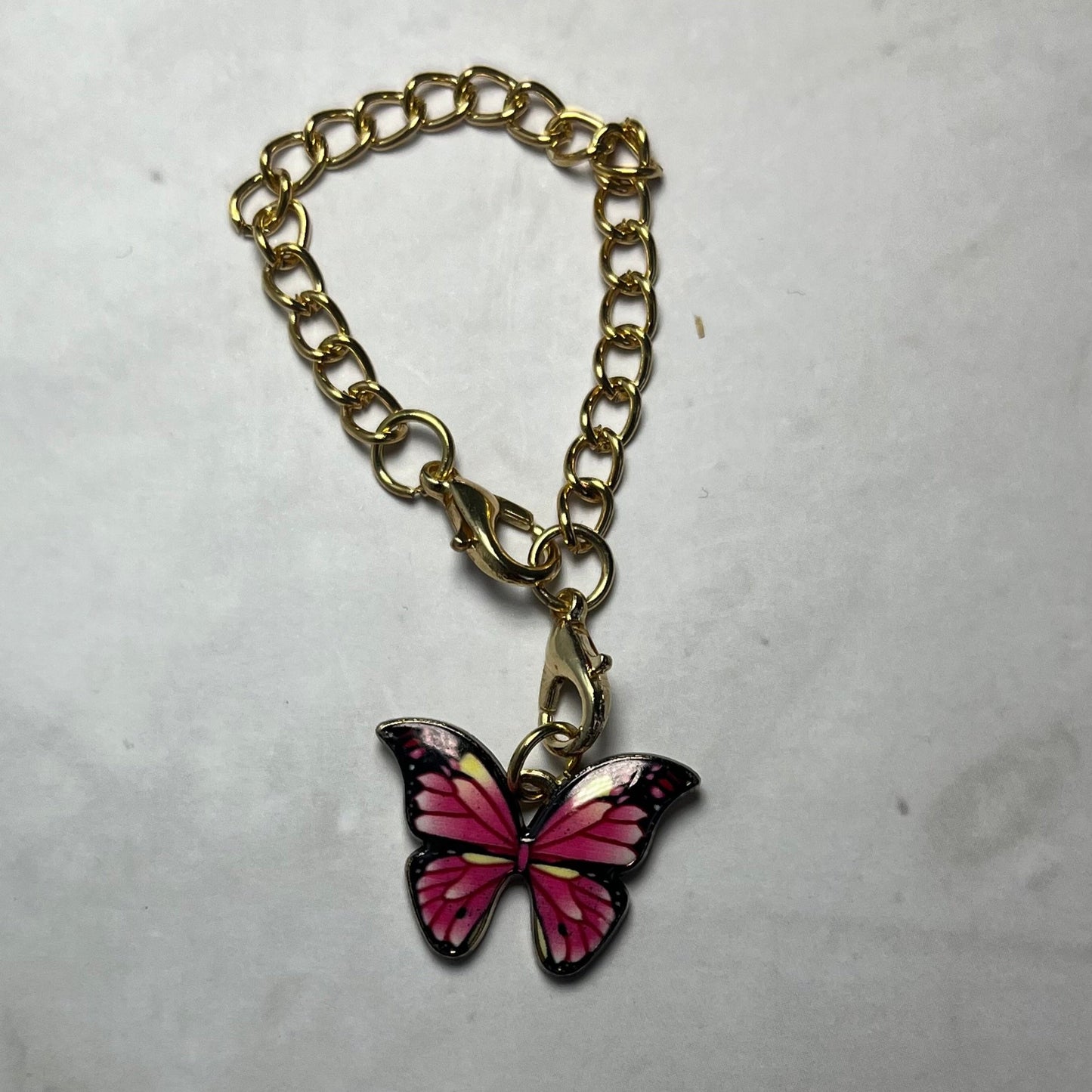 Pink Butterfly Cup Charm