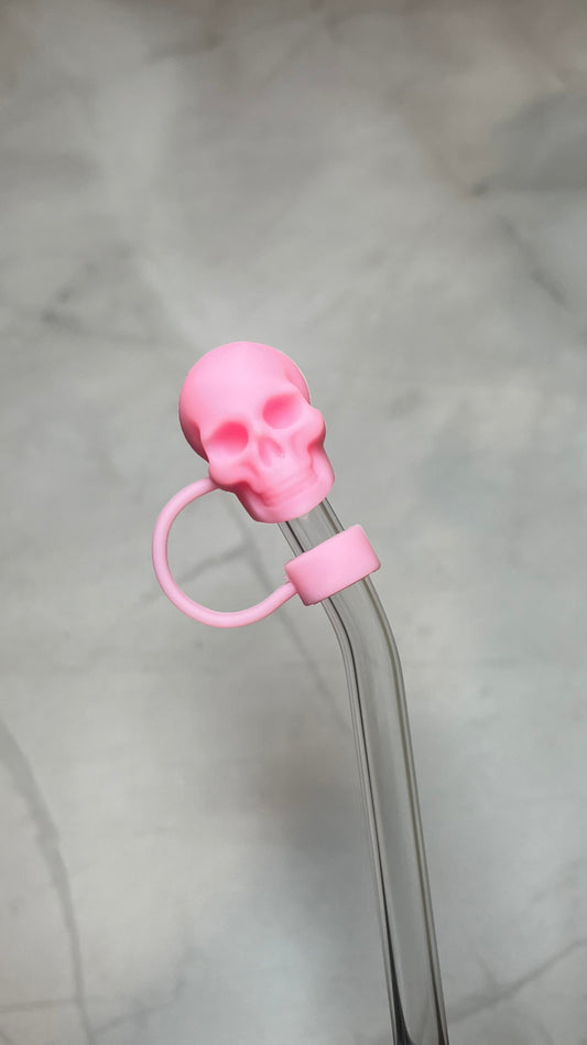 Pink Skull Straw Topper