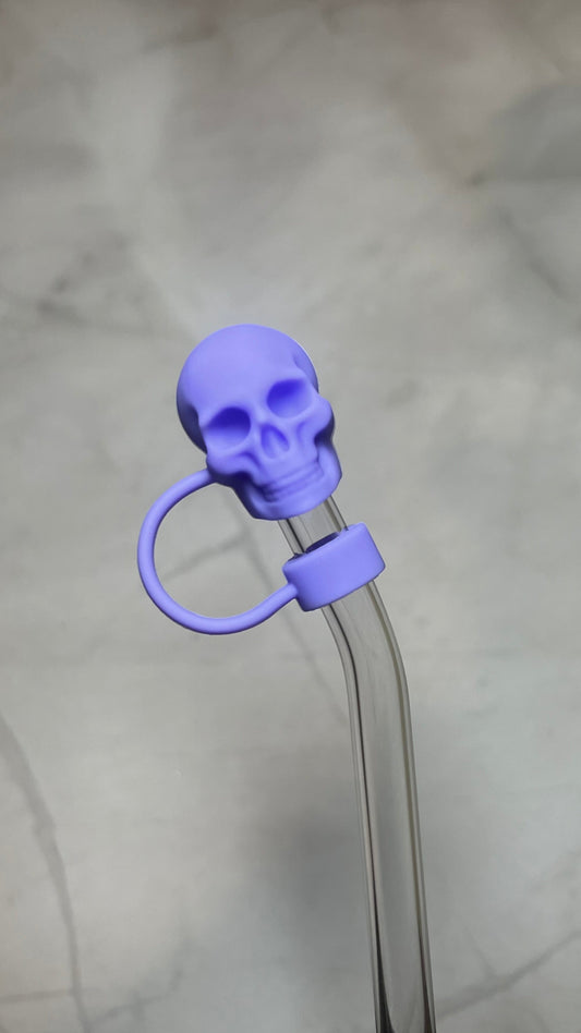 Purple Skull Straw Topper