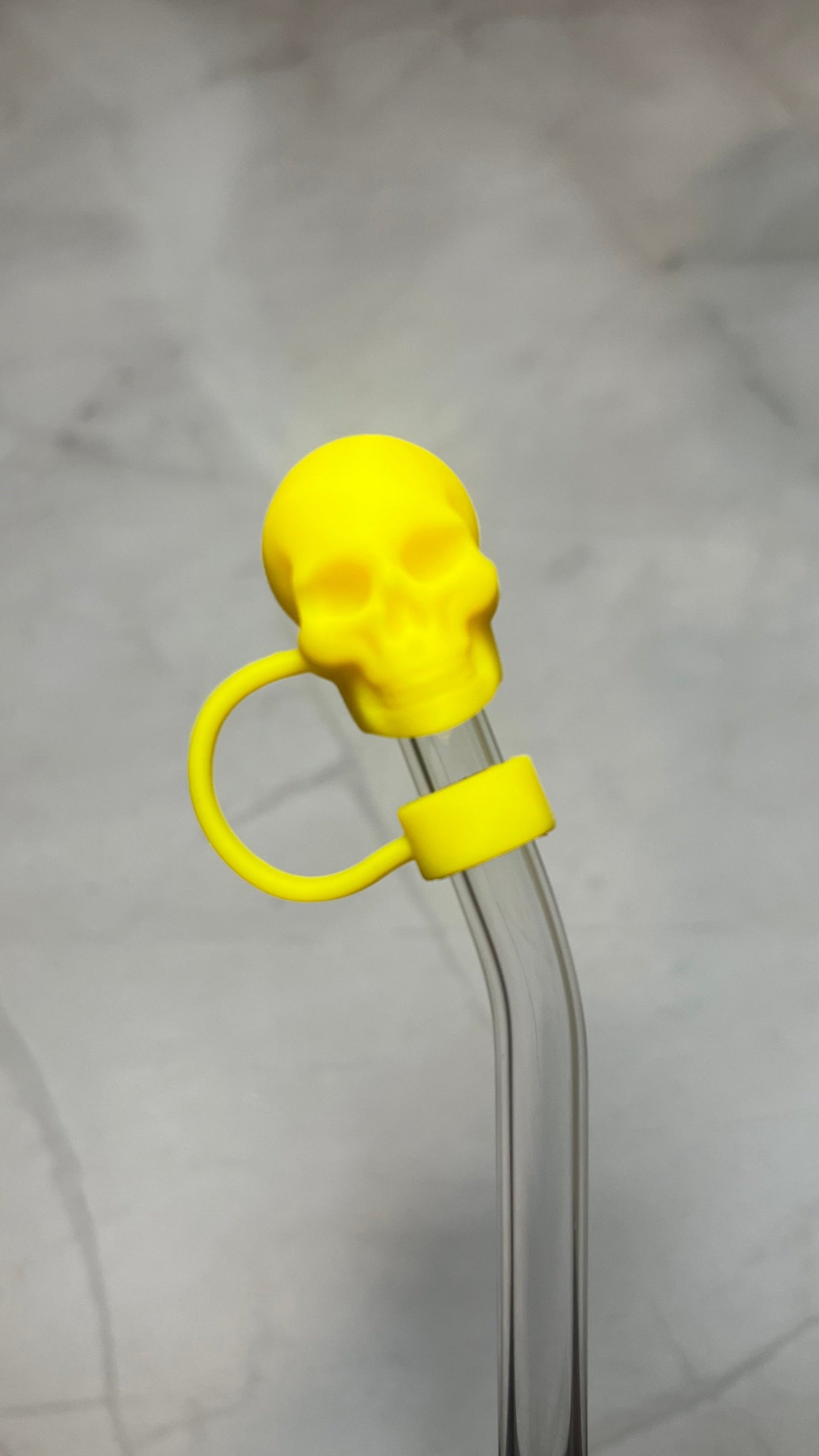 Yellow Skull Straw Topper