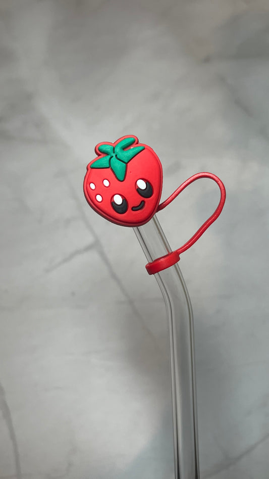 Smiley Strawberry Straw Topper