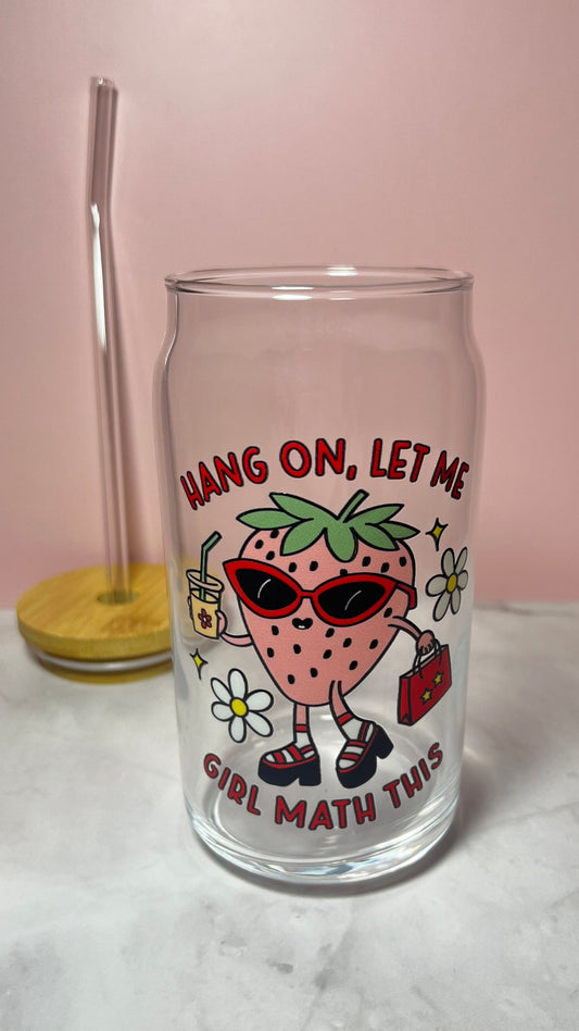 Strawberry Girl Math Glass Cup