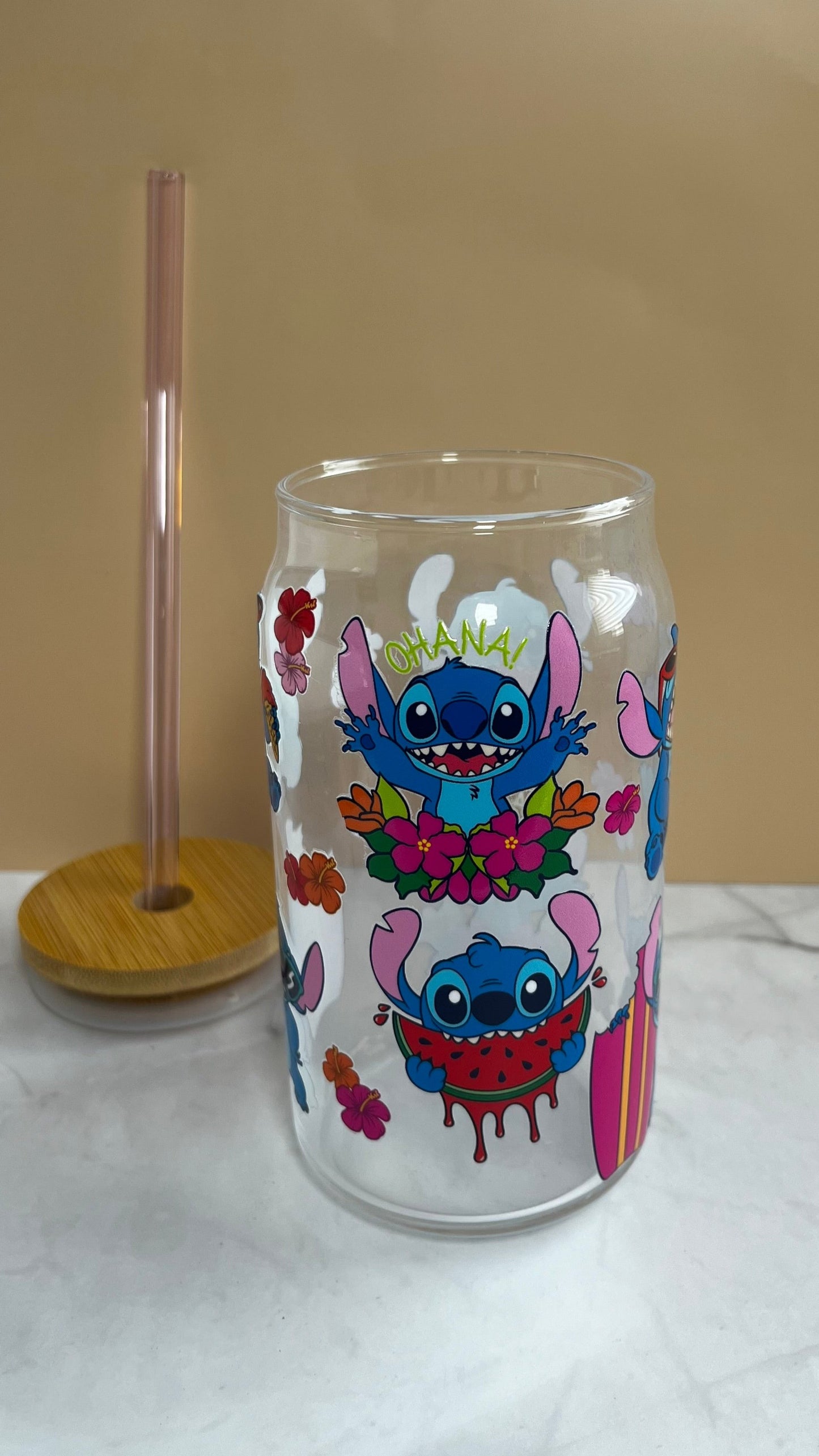 Summer Ohana Glass Cup