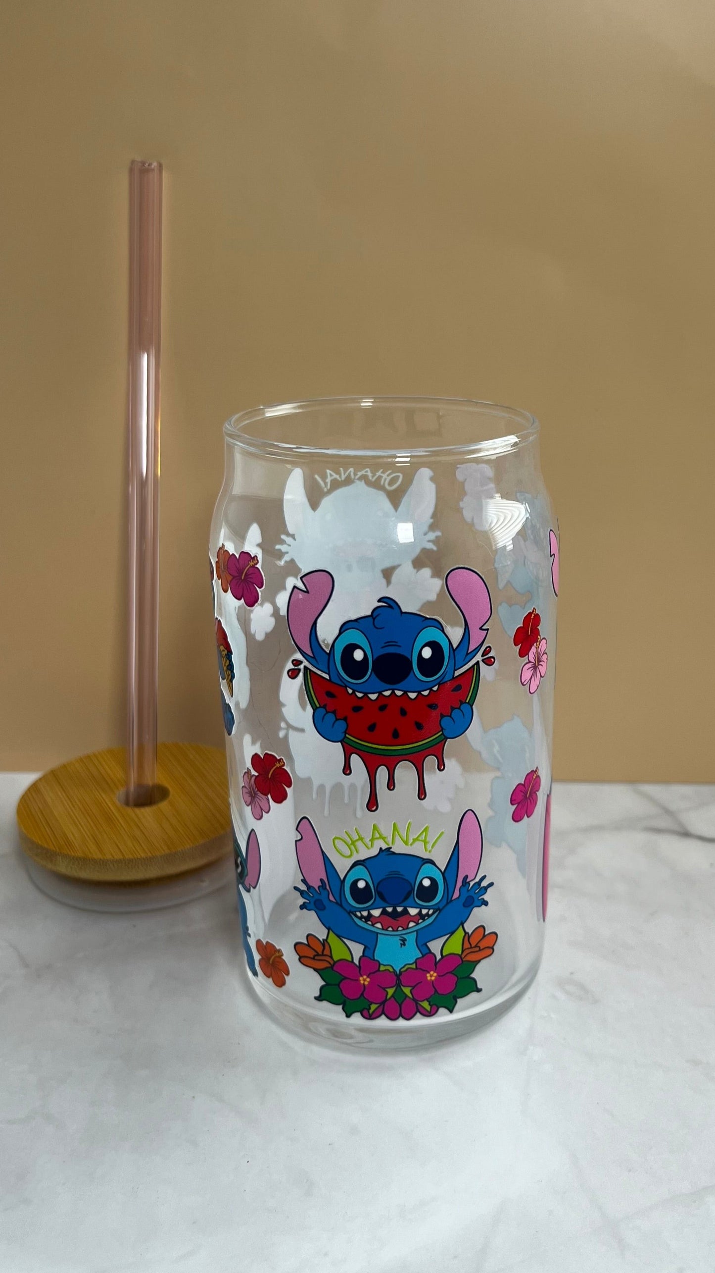 Summer Ohana Glass Cup