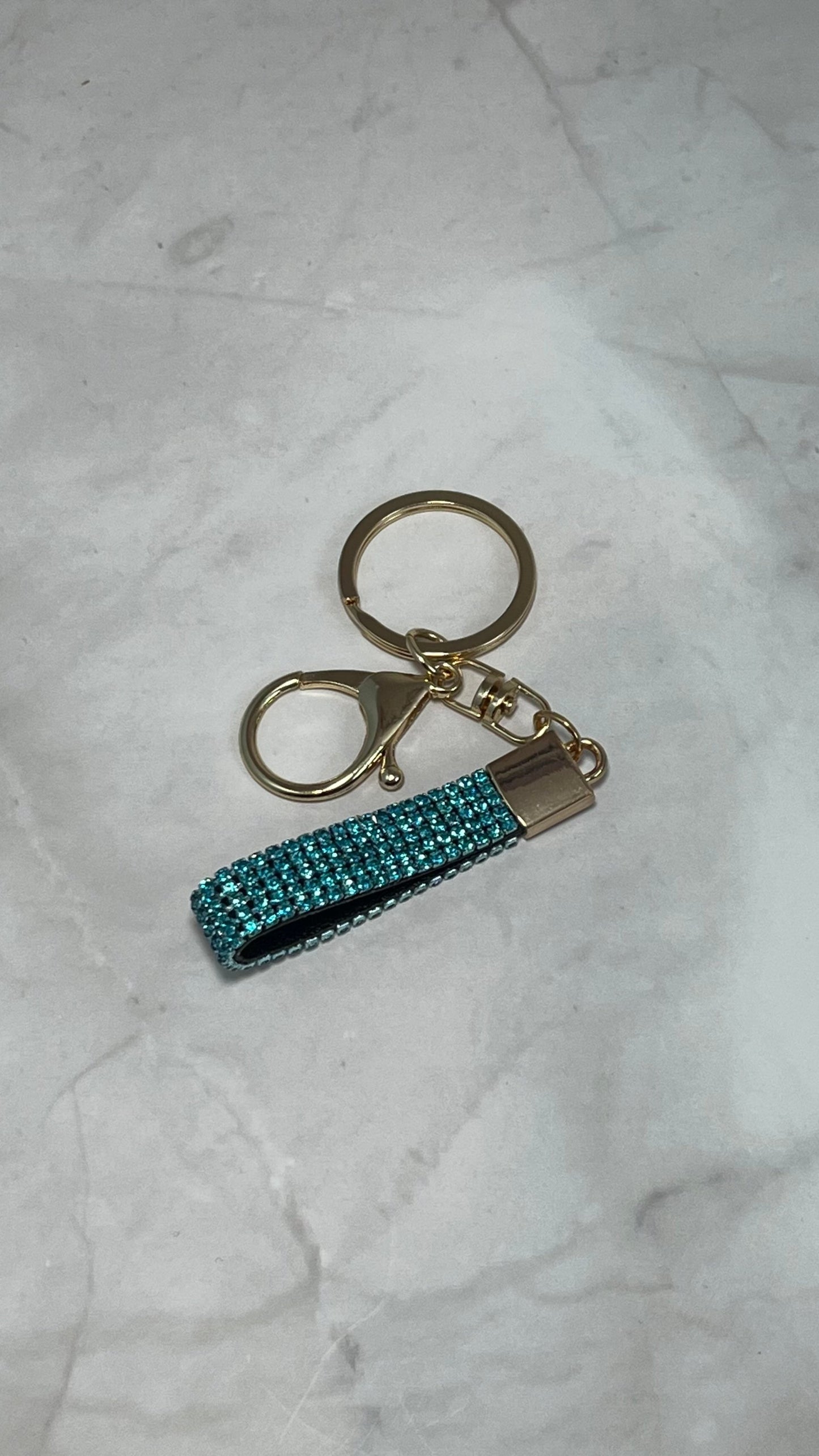 Teal Bling Keychain